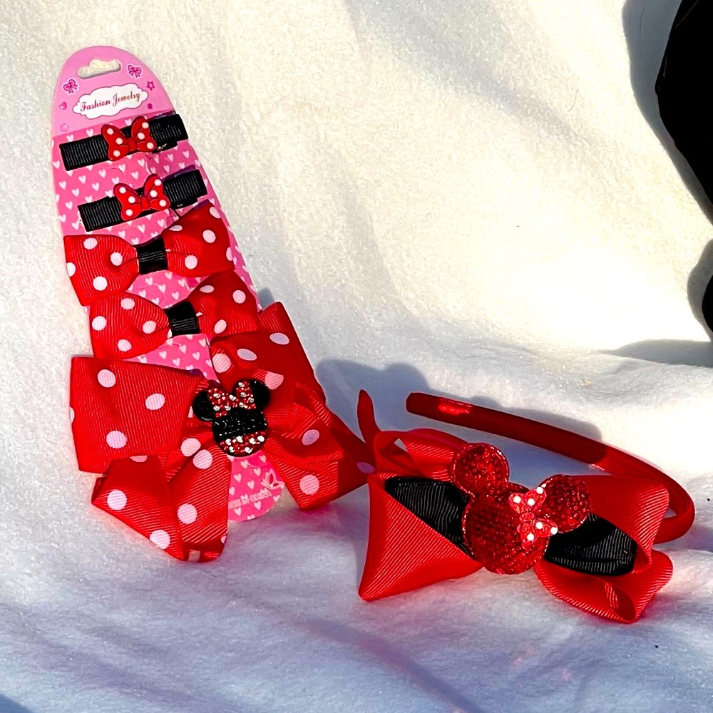 Mickey Mouse Girls Bows, Hair Clips & Headband